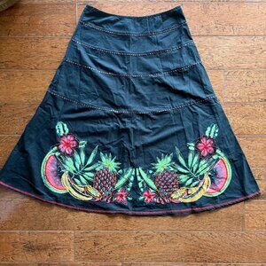 Basil & Maude Beaded and Sequins All Around Skirt. Size 6. Black.